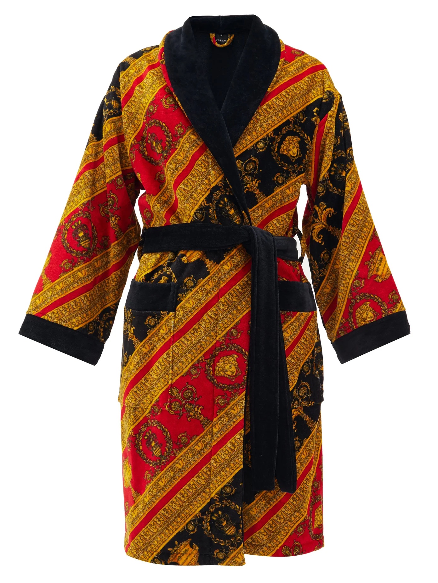 Baroque-print cotton bathrobe - 1