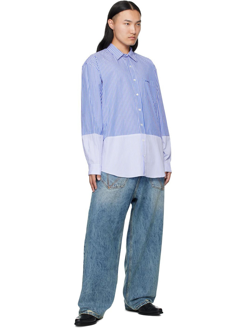 VETEMENTS White & Blue Splitted Shirt outlook
