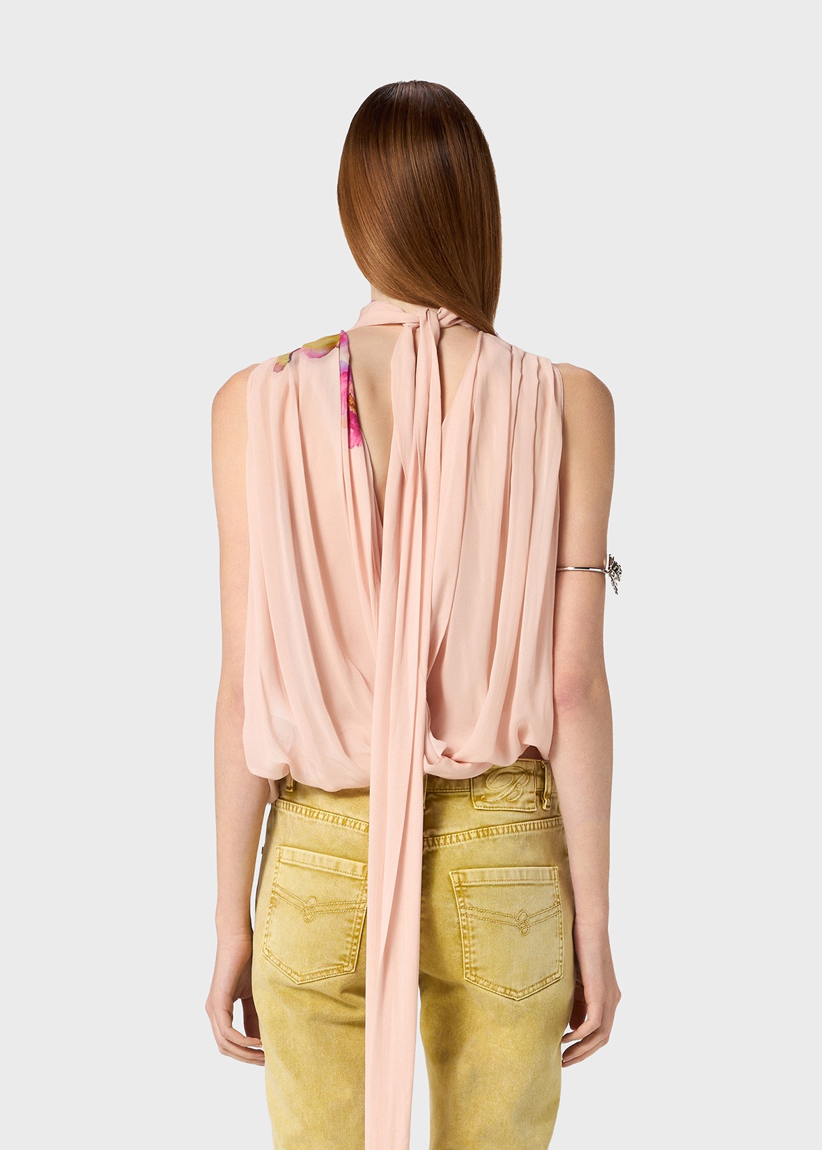GEORGETTE TOP WITH LIQUID FLOWER PRINT - 4