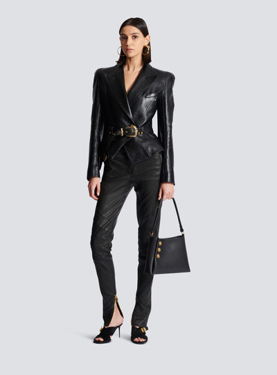 Balmain Emblème handbag in grained leather outlook