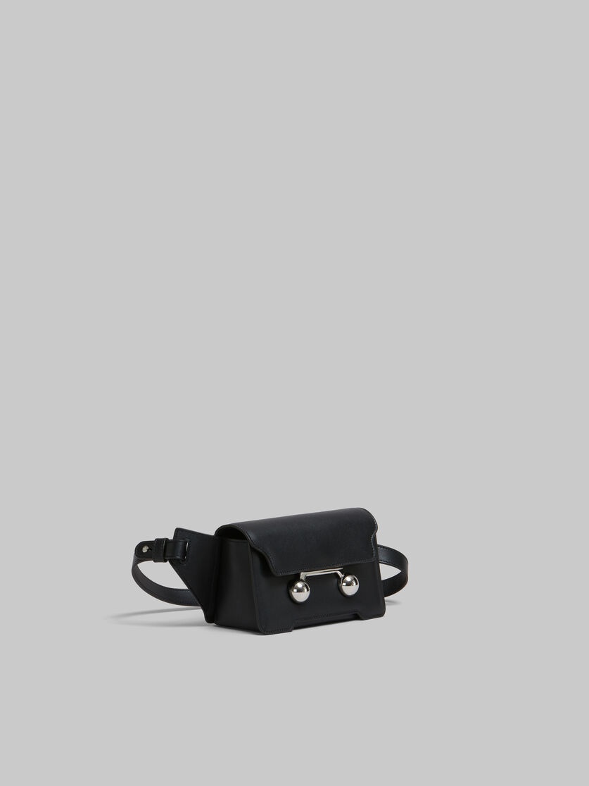 BLACK LEATHER TRUNKAROO CROSSBODY BAG - 6