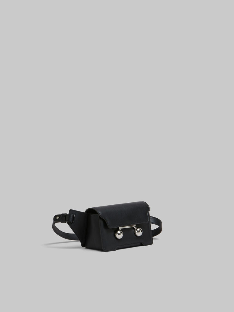 BLACK LEATHER TRUNKAROO CROSSBODY BAG 6