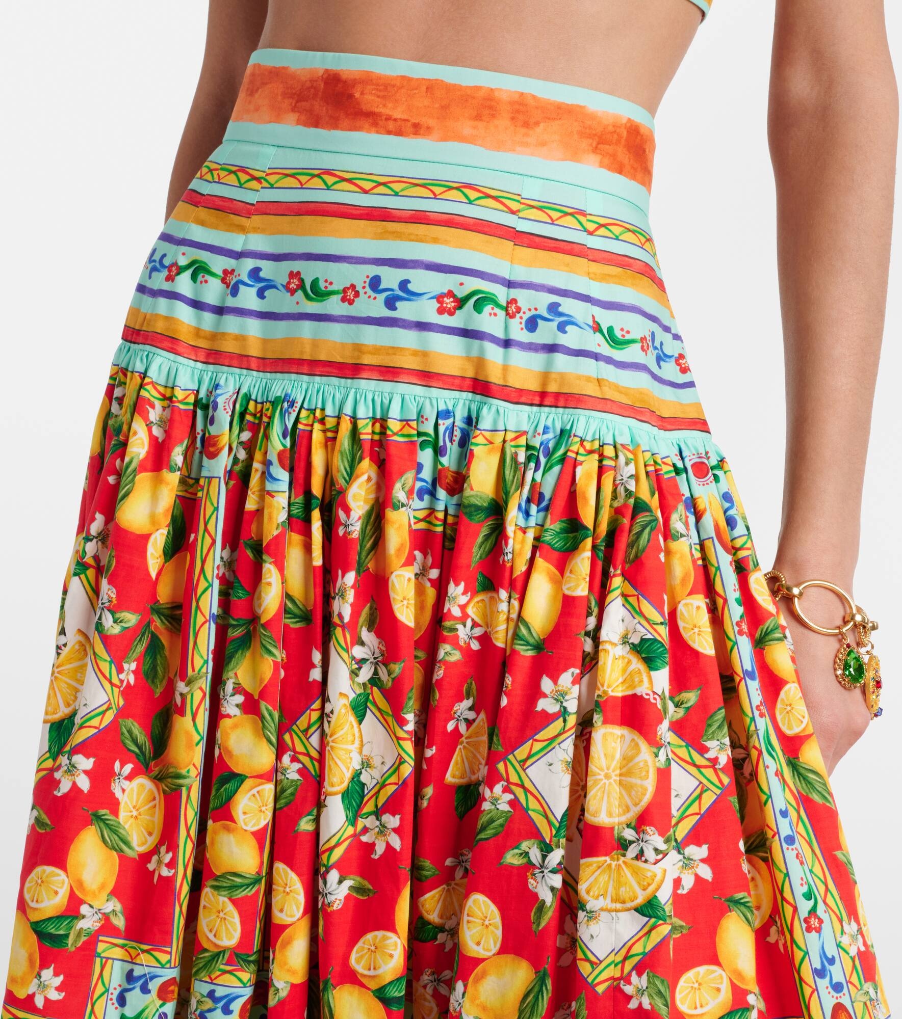 Taormina printed cotton maxi skirt - 4