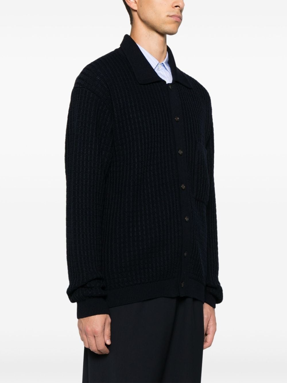classic-collar cardigan - 3