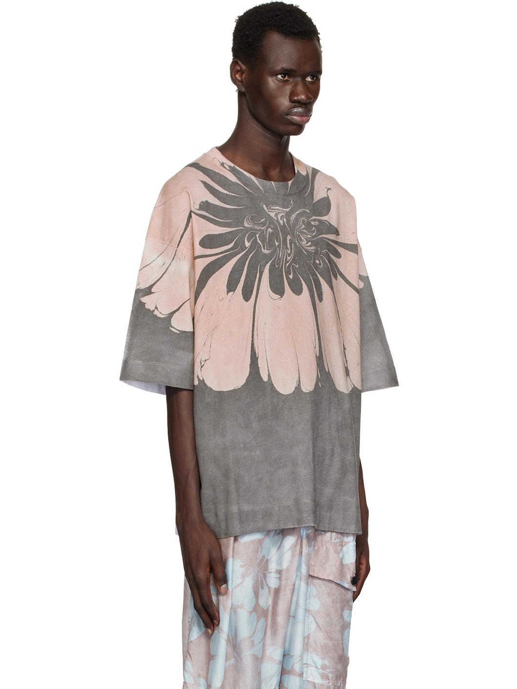 Pink & Gray Printed T-shirt - 2