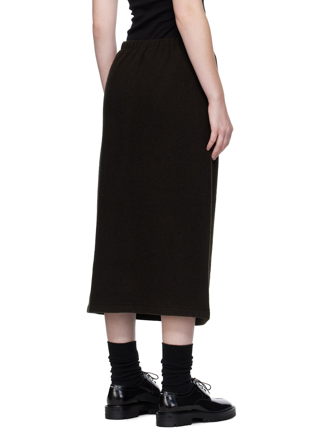 Brown Wrap Midi Skirt - 3