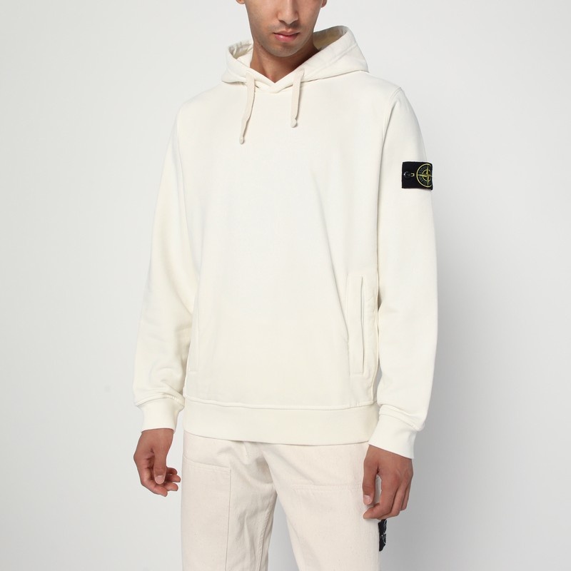 Ivory cotton hoodie - 1