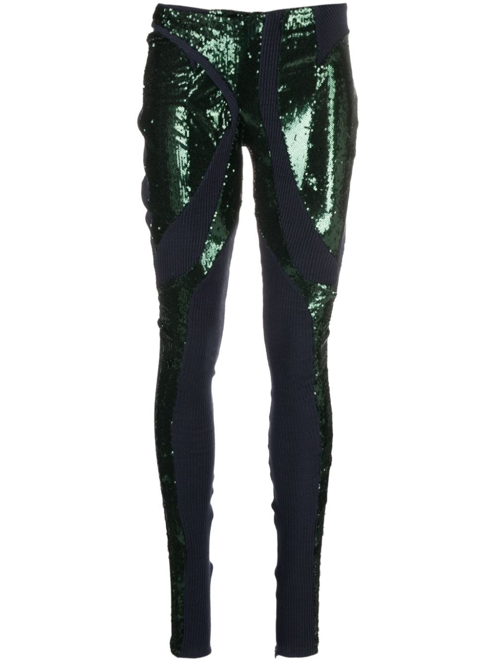 panelled sequin leggings - 1