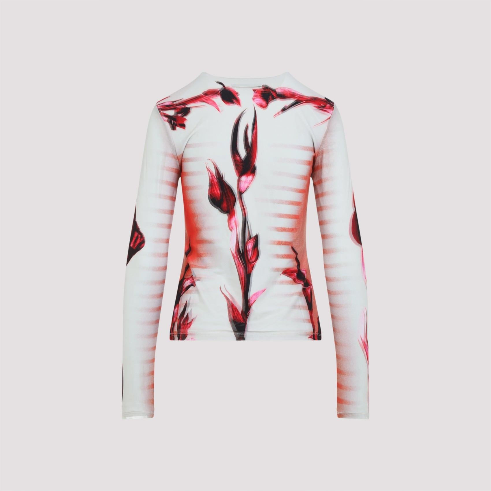 Jean Paul Gaultier Layered Long Sleeves Top Printed "Flower Body Morphing Mariniere" Women - 2
