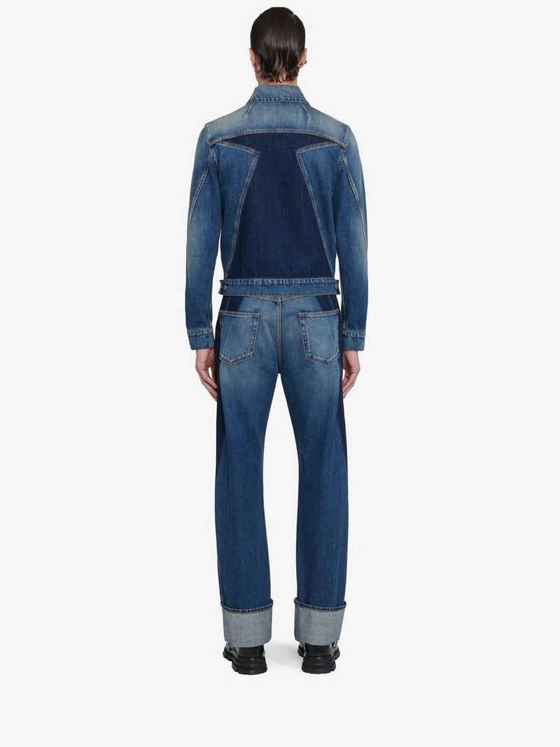 Men's Twisted Stripe Jeans in Washed Blue 4
