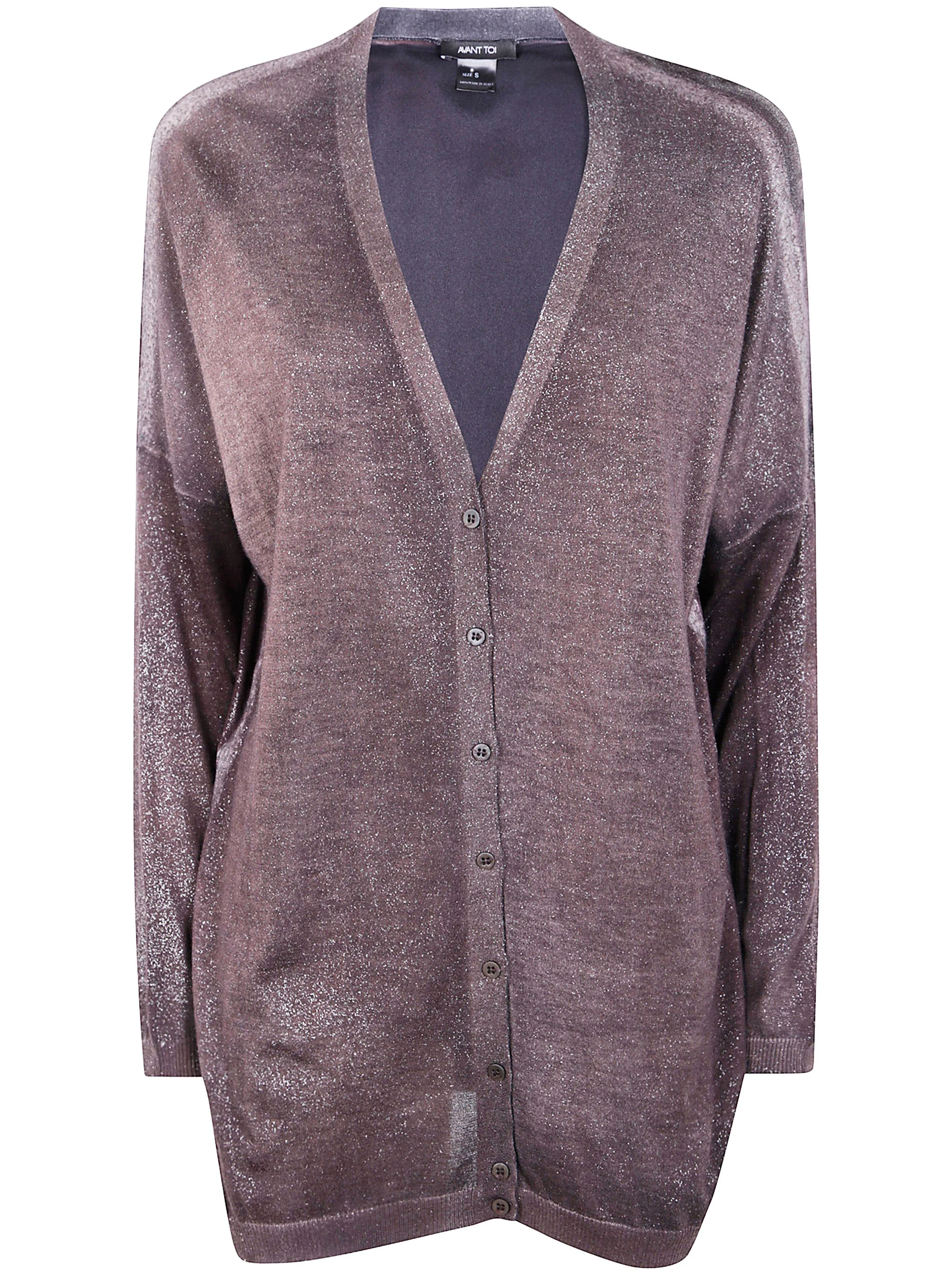 Avant Toi Women "Star Dust" Effect Long Cardigan With Silk On Back - 1