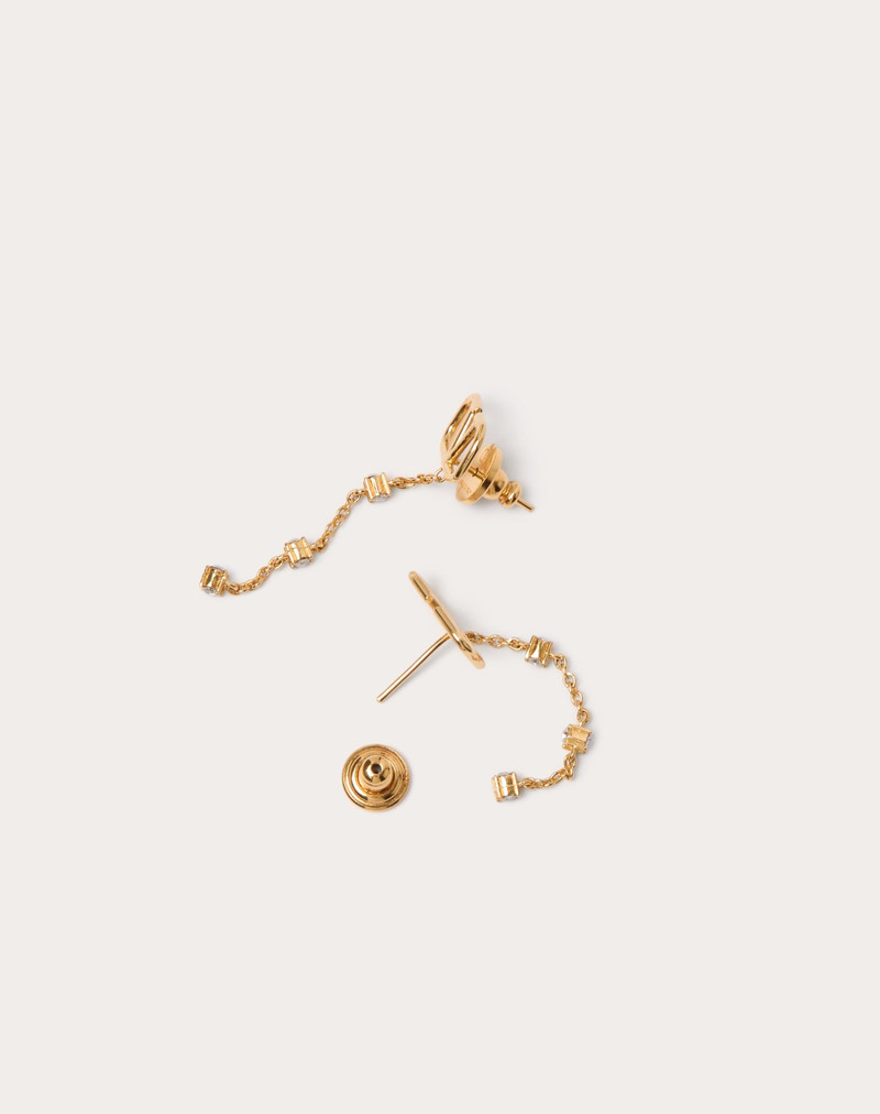 VLOGO SIGNATURE METAL AND SWAROVSKI® CRYSTAL EARRINGS 4