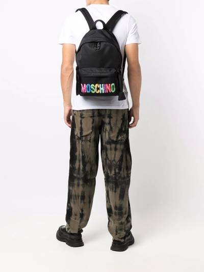 Moschino logo-print backpack outlook