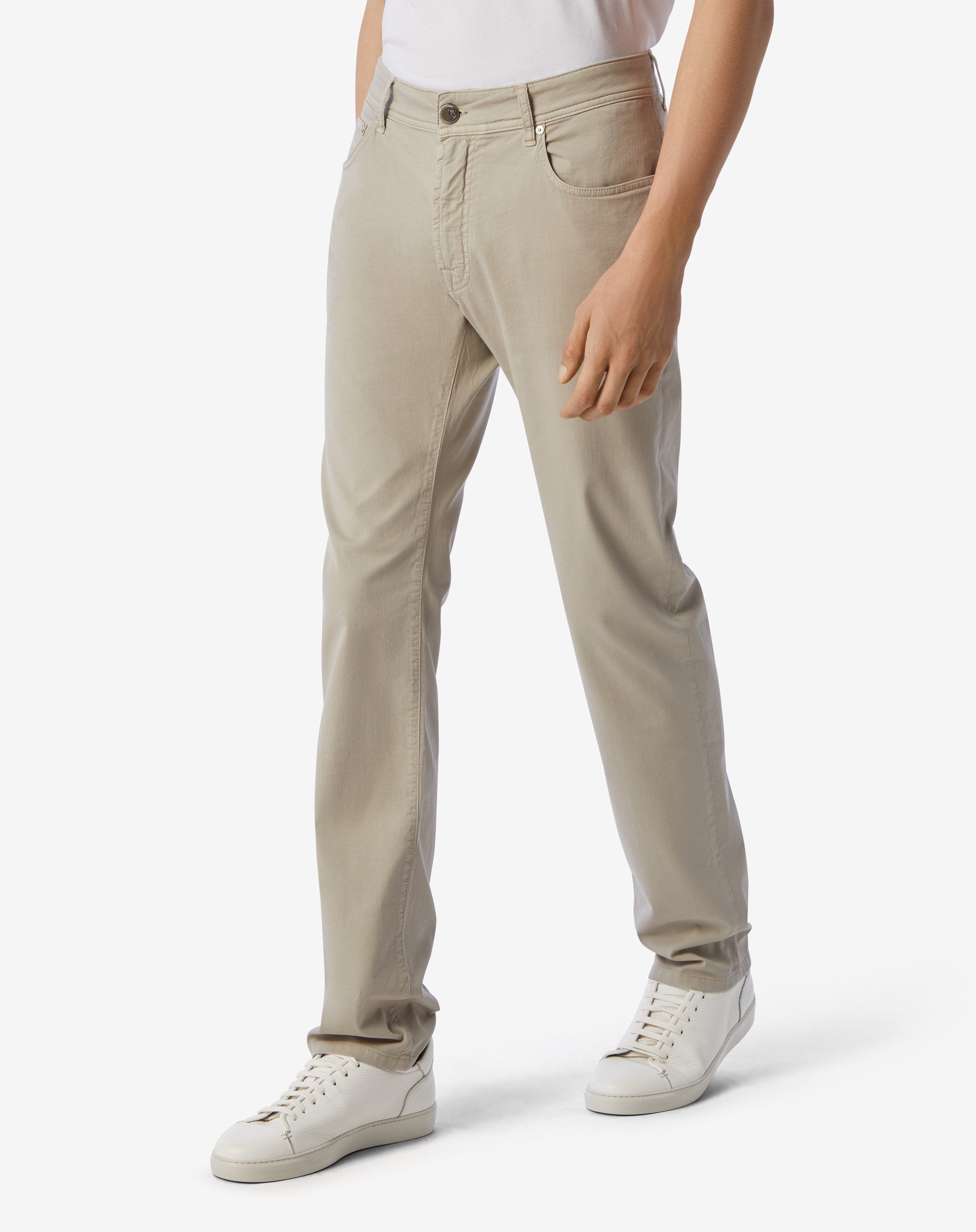Rope brown stretch gabardine 5-pocket trousers - 2