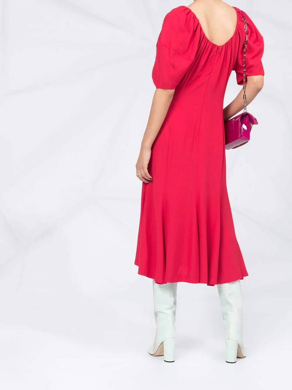 puff-sleeve dress - 4