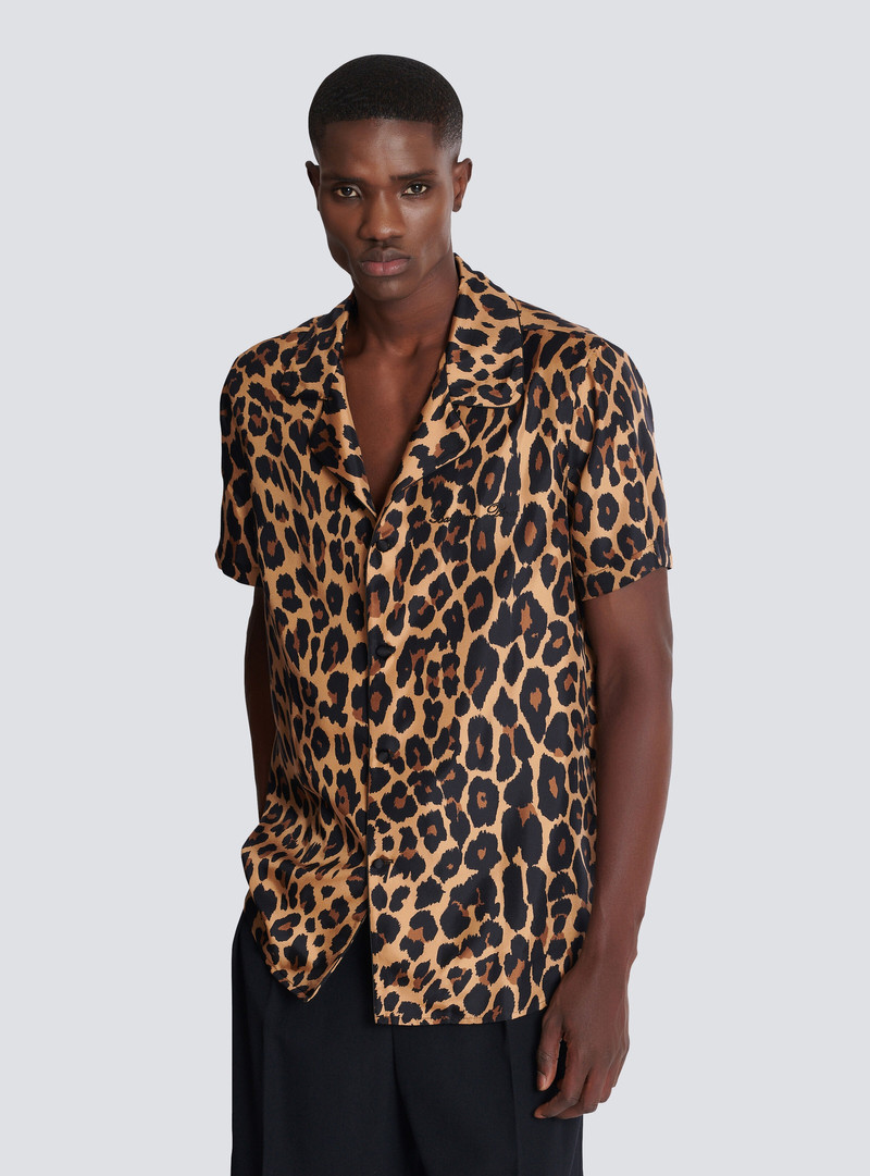 Leopard print silk pyjama shirt 6