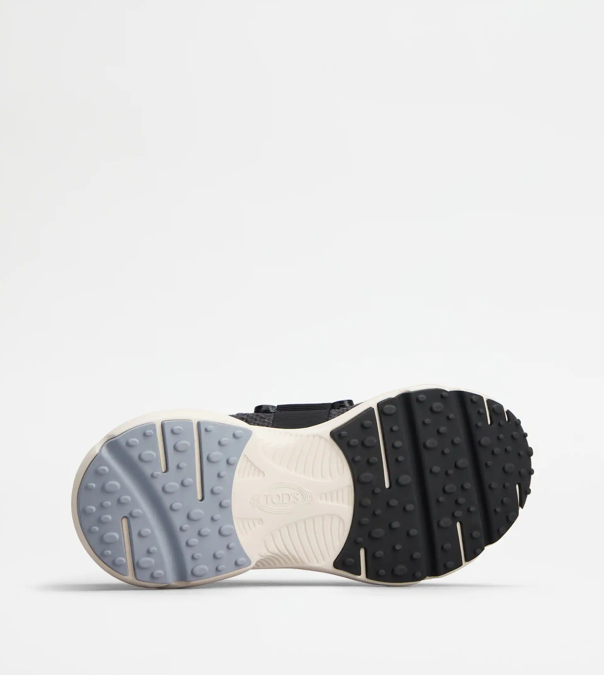 SLIP-ON SNEAKERS IN WOOL-BLEND TECHNICAL FABRIC - GREY, BLACK - 4