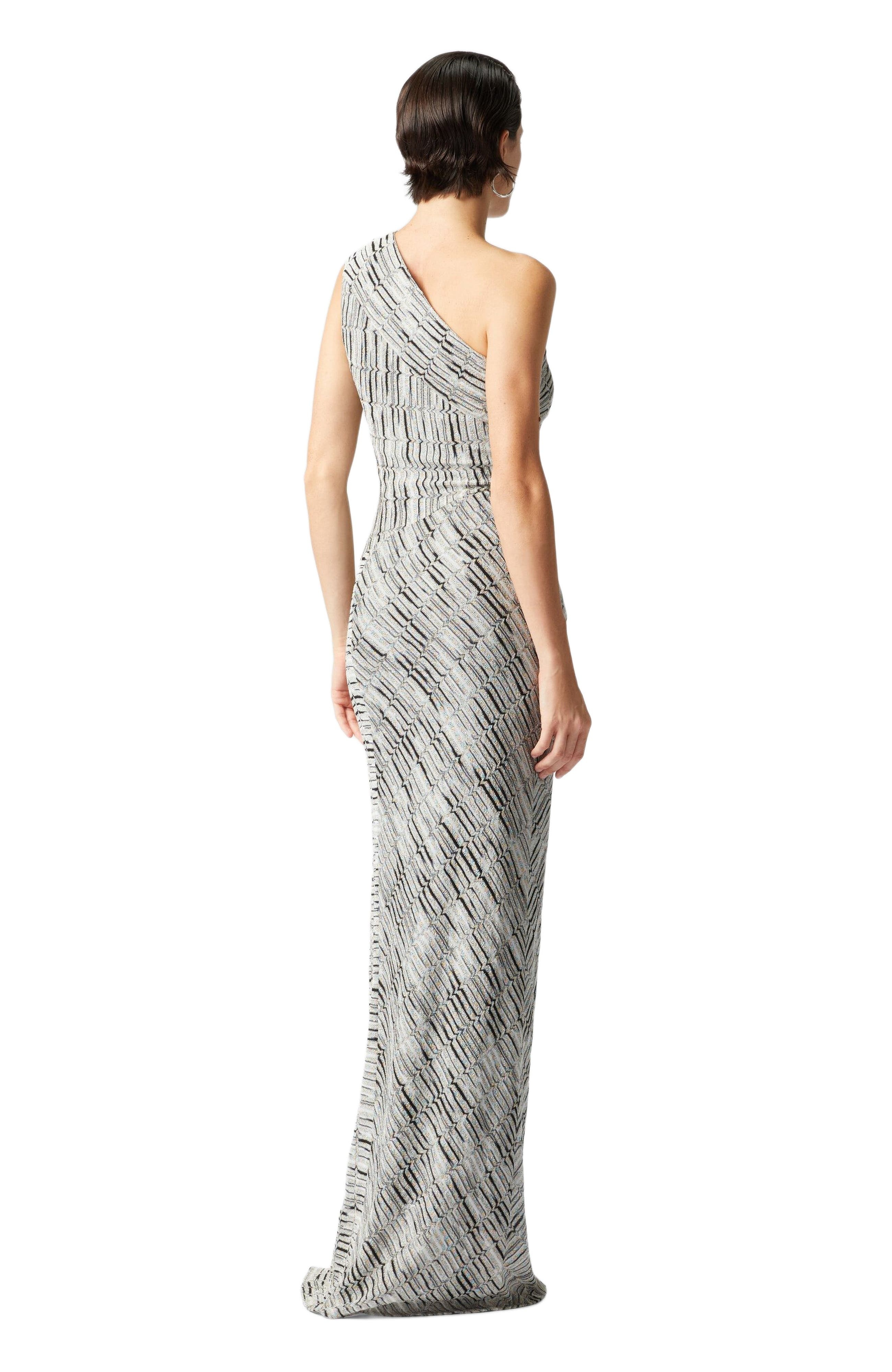 Missoni Long One-shoulder Dress With Greek Lamé Motif And Slit in Multicoloured at Nordstrom - 3