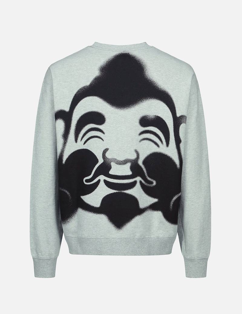 EVISU SPRAY-EFFECT GODHEAD PRINT SWEATSHIRT WITH SEAGULL EMBROIDERY outlook