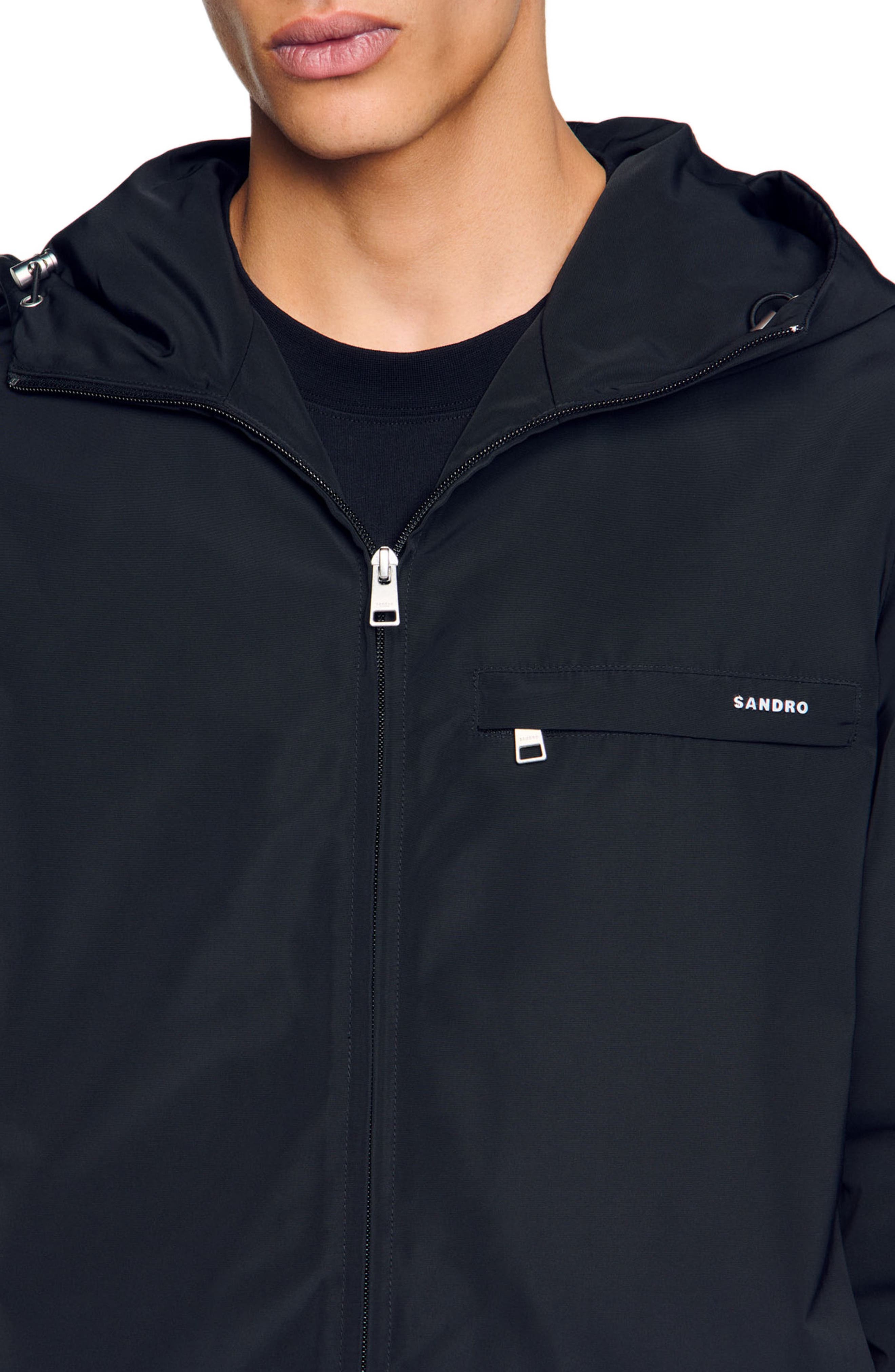 SANDRO Nylon windbreaker in Black at Nordstrom - 4