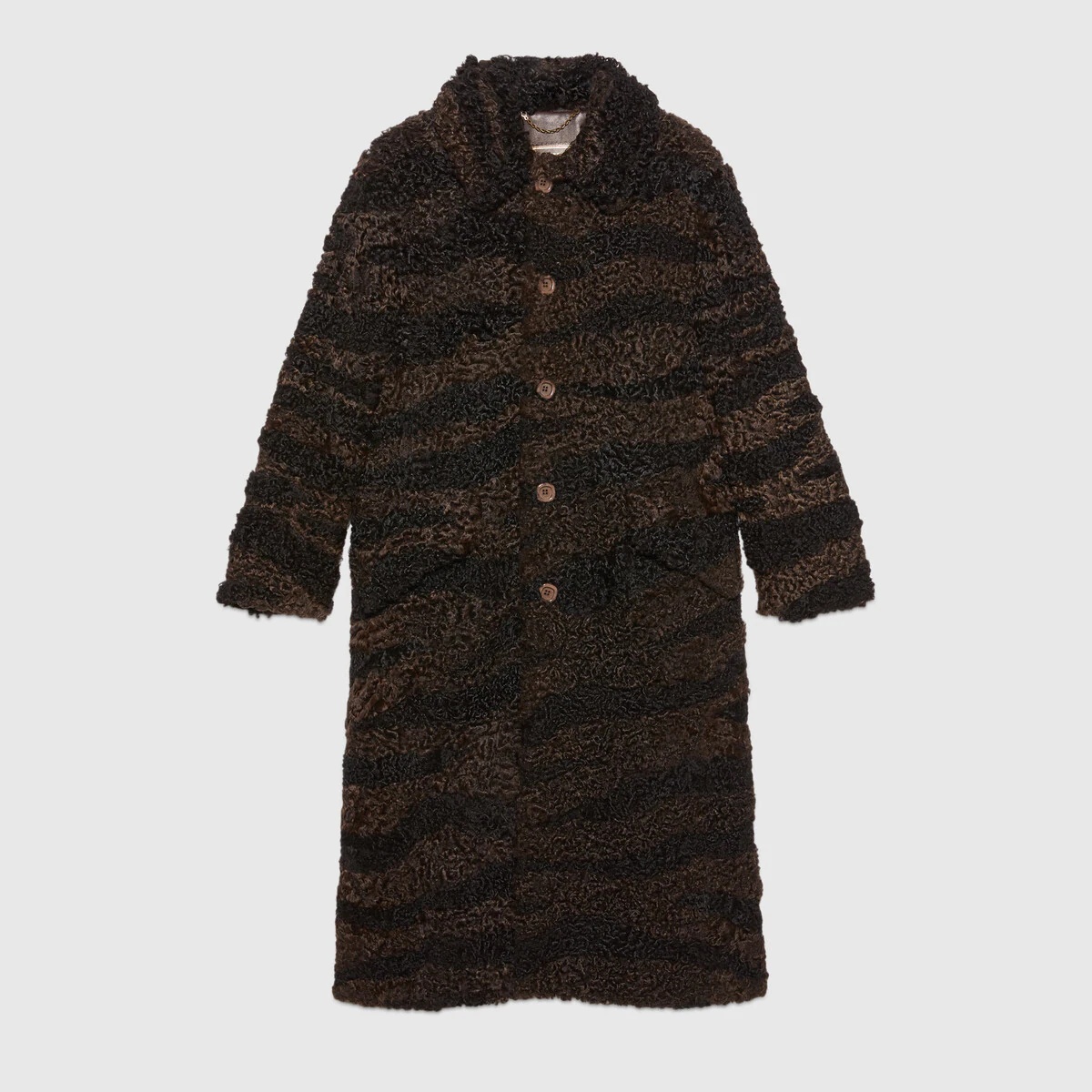 Shearling with zebra pattern coat - 1