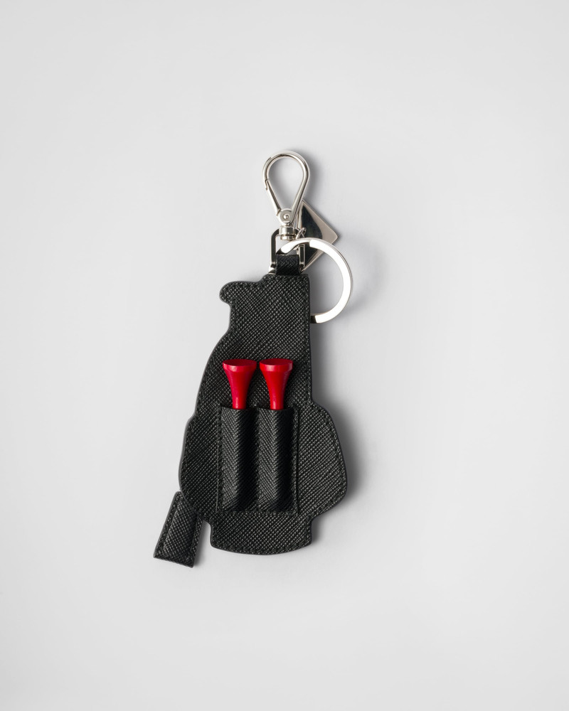 Saffiano leather golf tee bag charm 3
