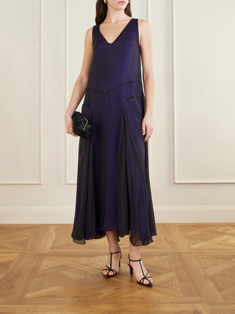 KALLMEYER Millie Asymmetric Pleated Silk-chiffon Dress outlook