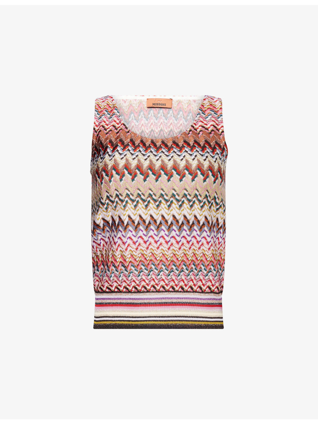 Chevron Scoop-Neck Knit Top - 1