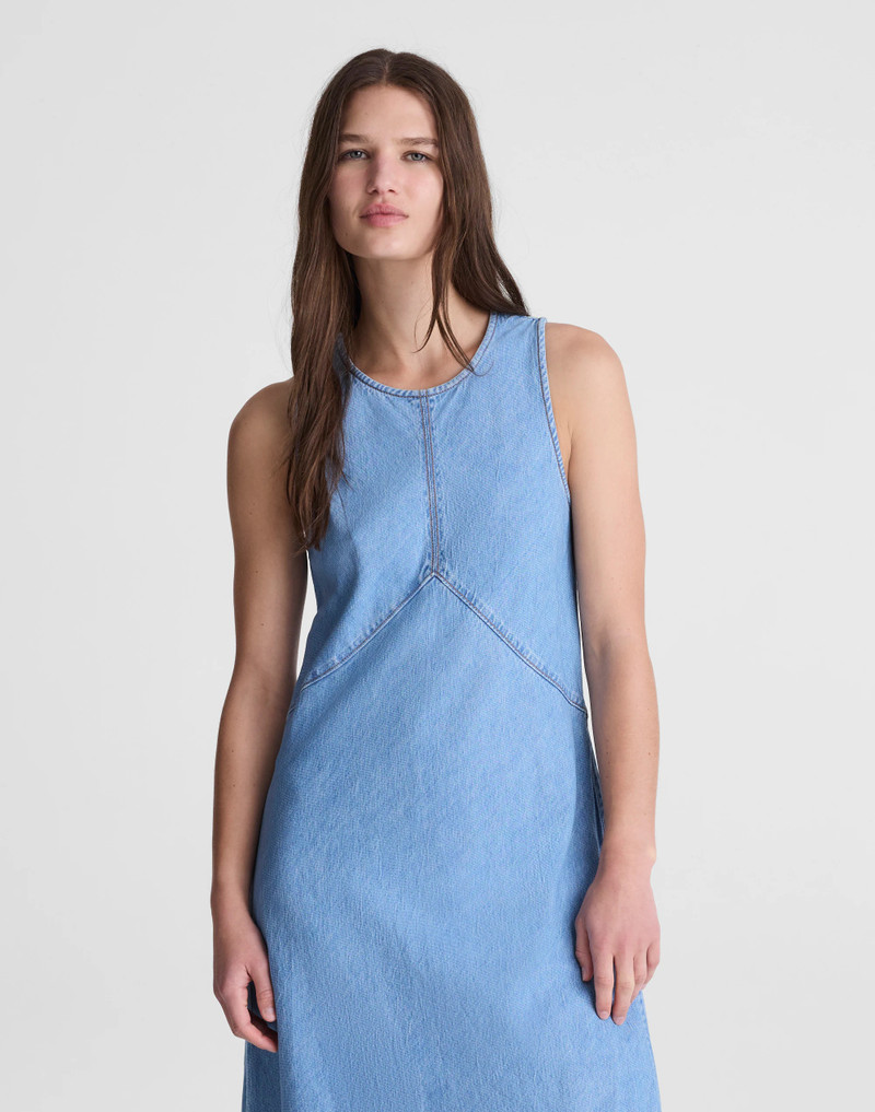 Airy Denim Seamed Maxi Dress 3