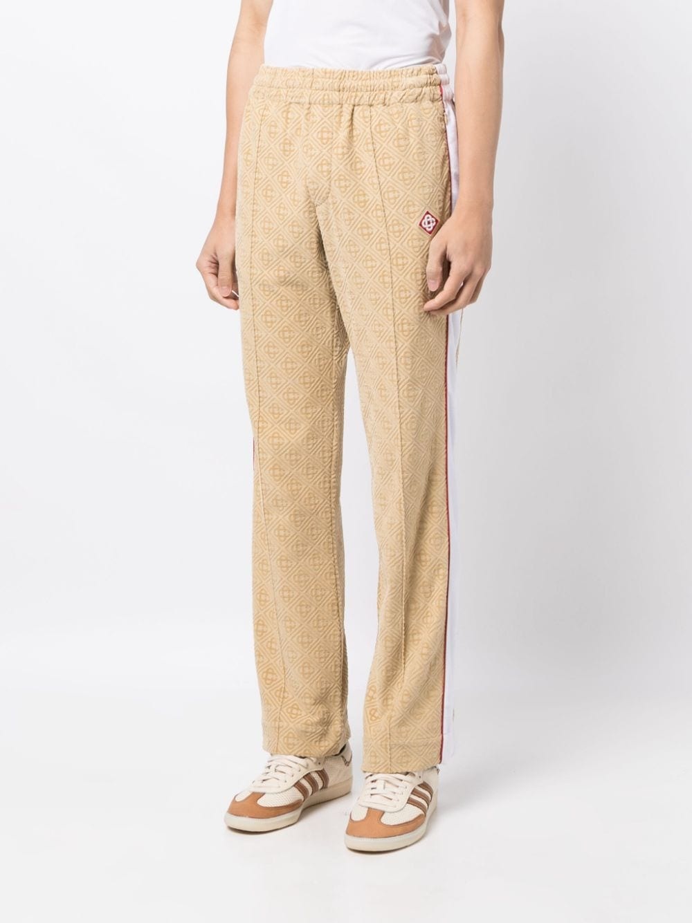 monogram-jacquard velour track pants - 3