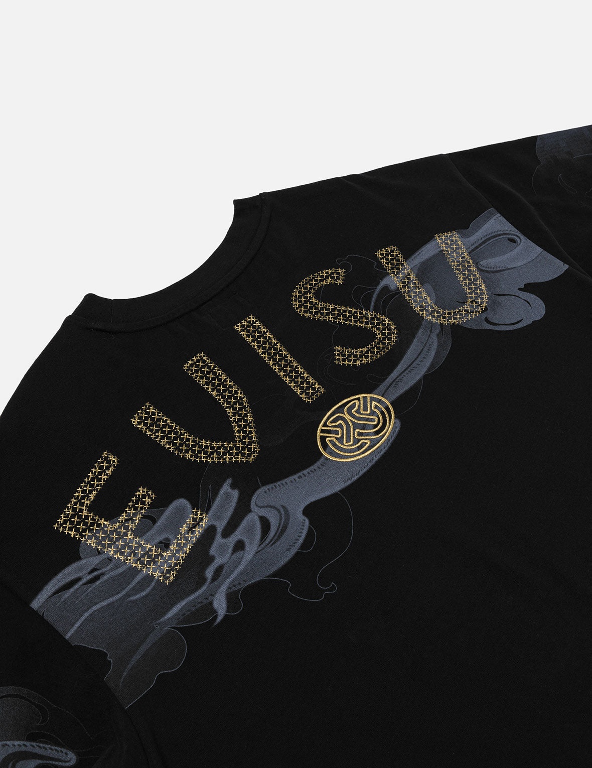 Cloud Print and Logo Sashiko Embroidery Relax Fit T-shirt - 4