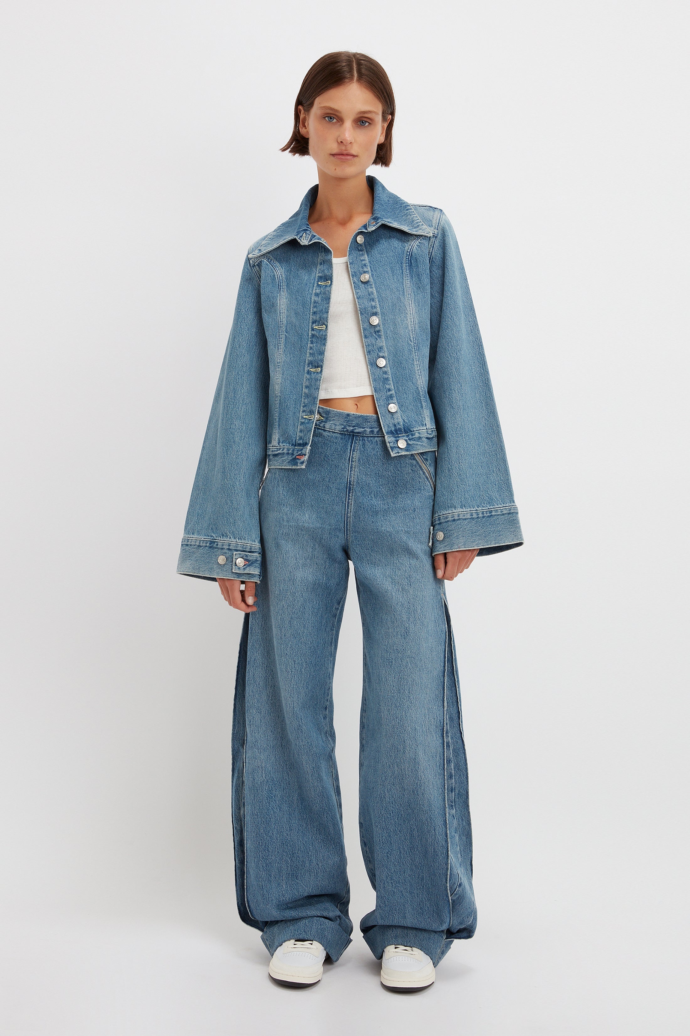 Mia Regan x VB Denim Jacket in Classic Blue Wash - 2
