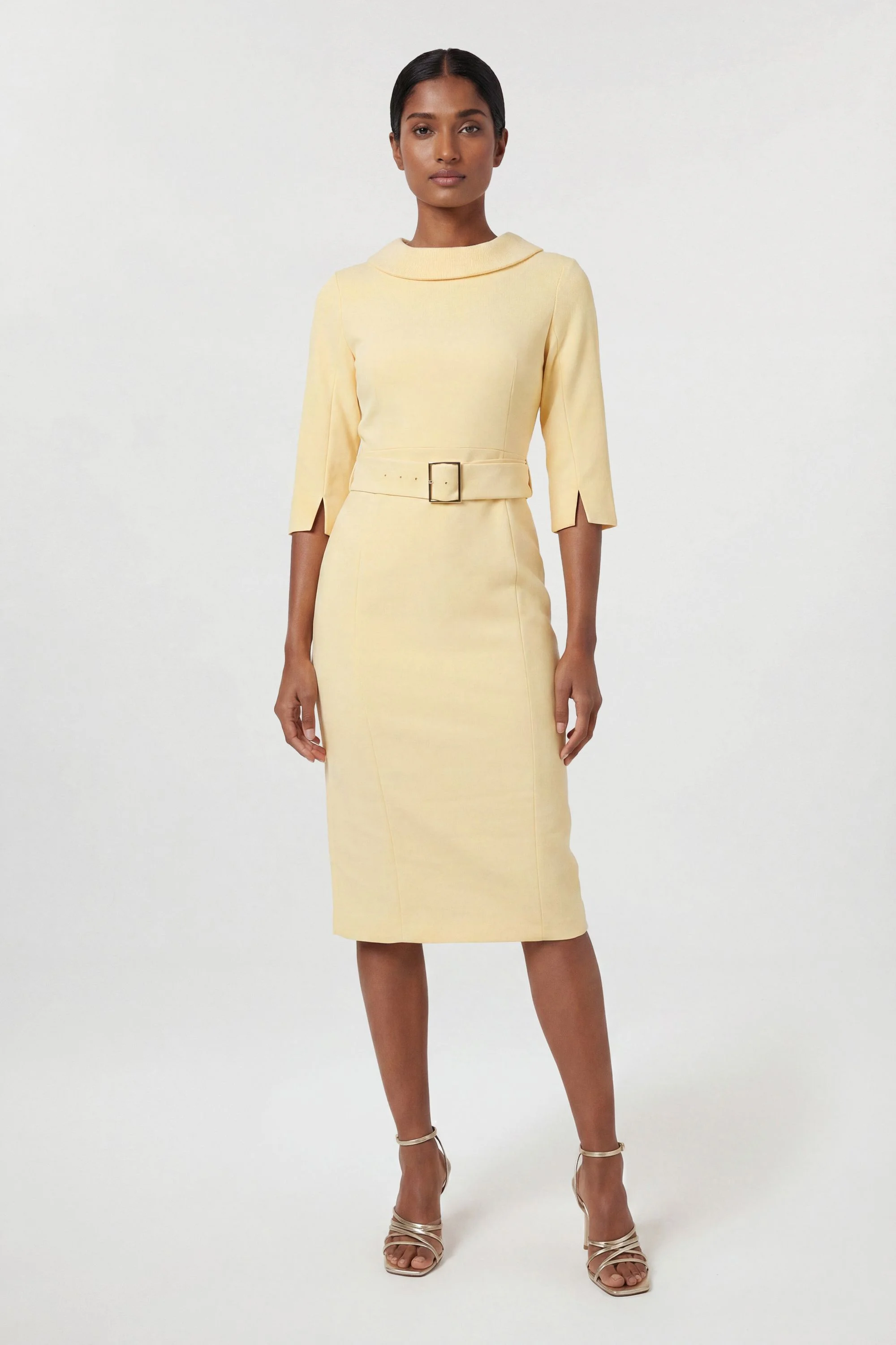 Petite Tailored Roll Neck Pencil Midi Dress - 1