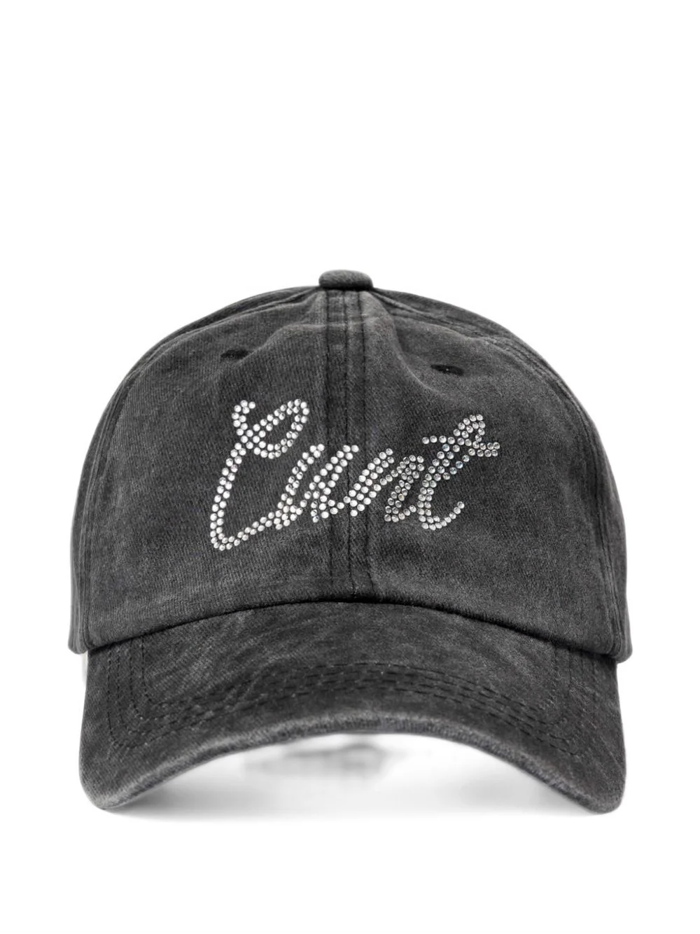 stonewash rhinestone-embellished cap - 1