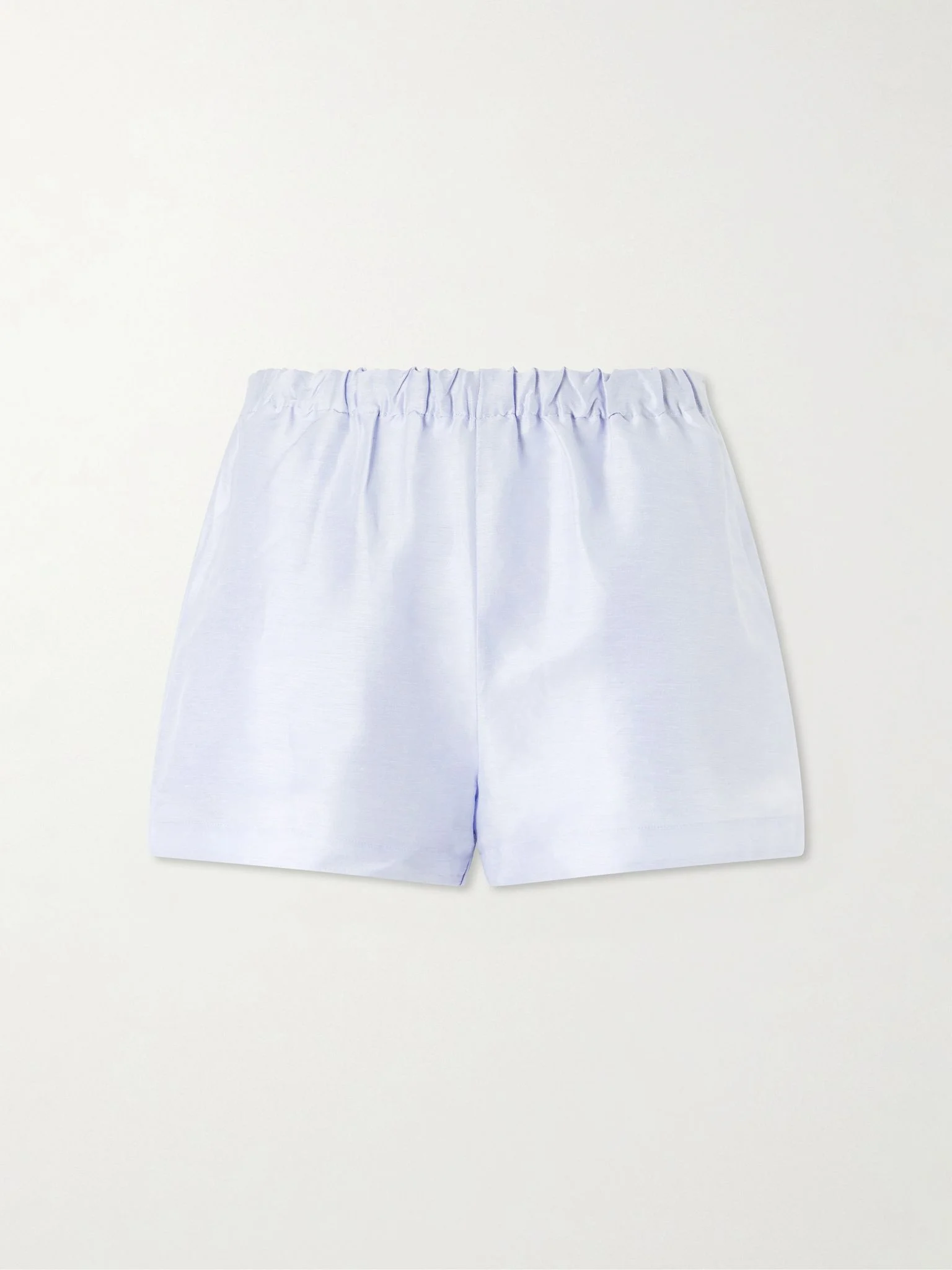 Mori linen and silk-blend satin shorts Light blue - 1