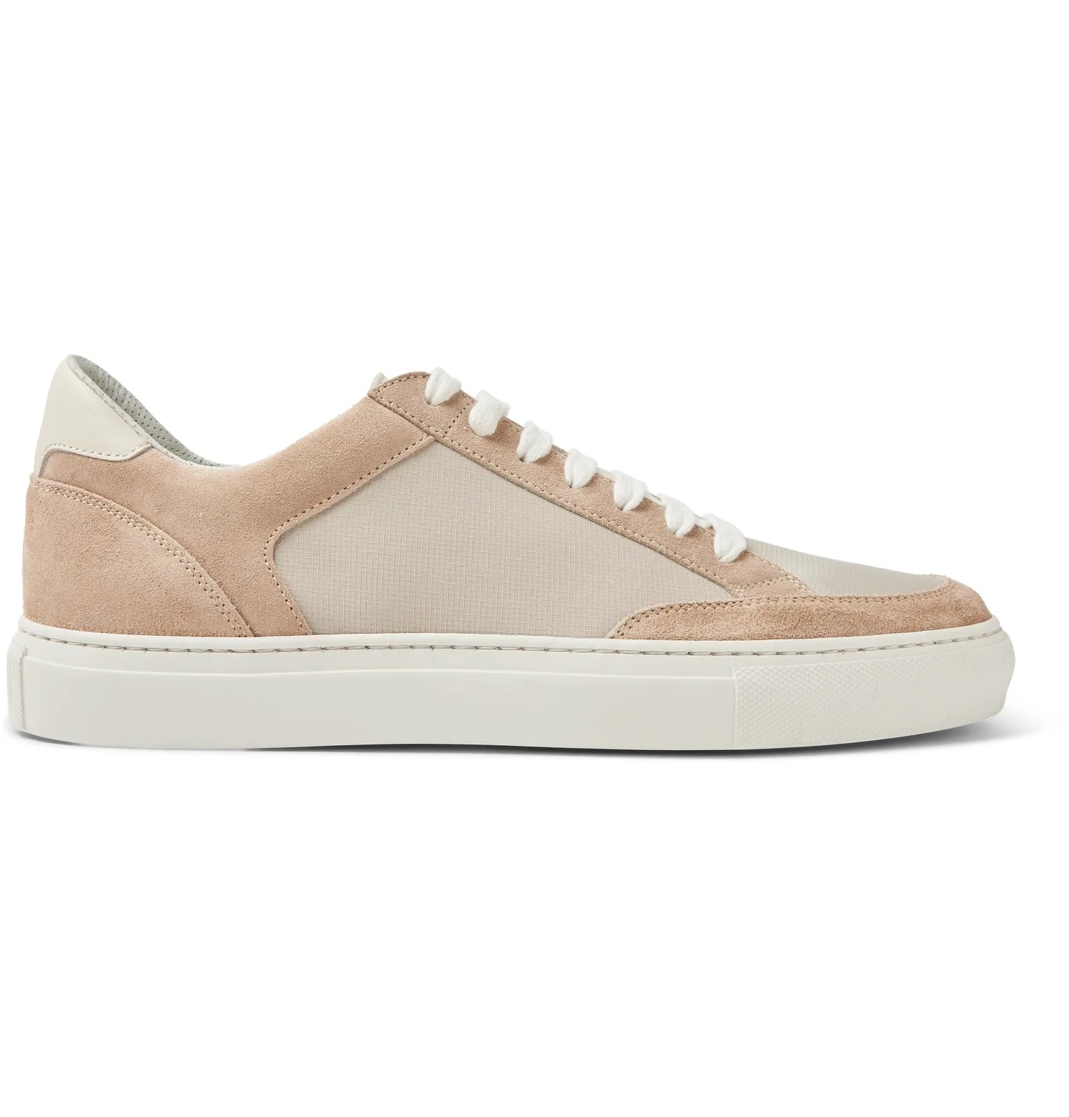 Leather-Trimmed Suede and Ripstop Sneakers - 1