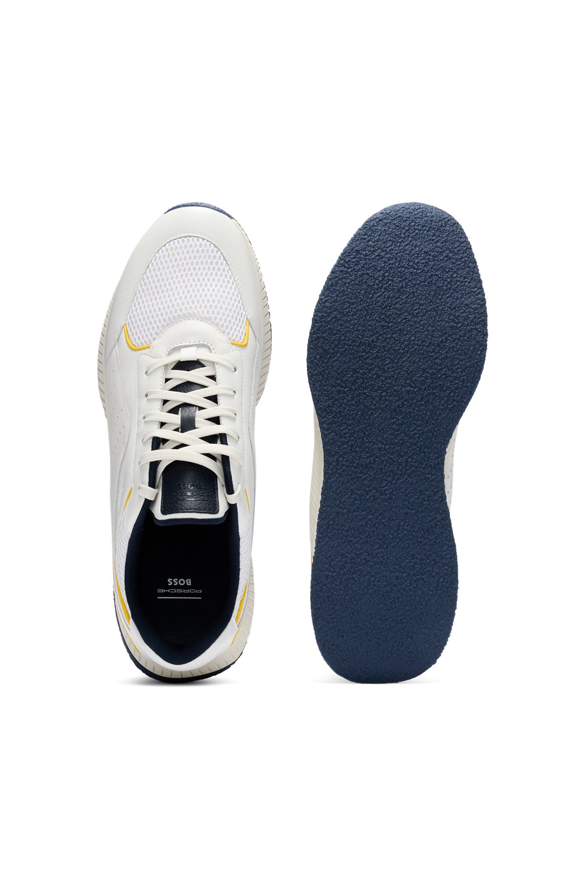 PORSCHE X BOSS PERFORATED-LEATHER TRAINERS WITH RIDGED OUTSOLE - 4