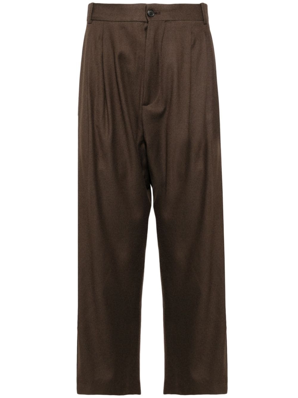 pleated cropped trousers - 1