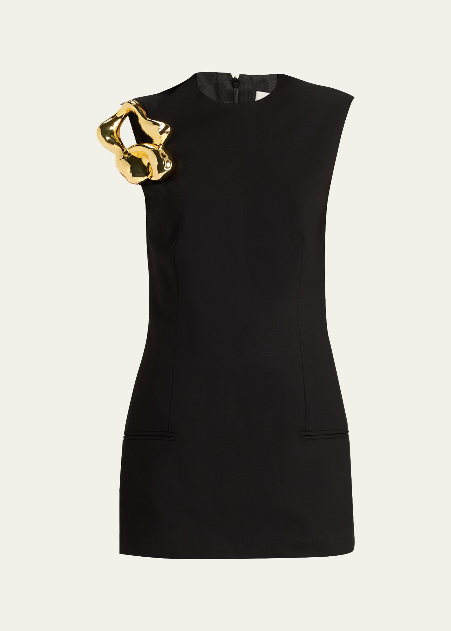 Sculptured Corsage Tailored Mini Dress - 1