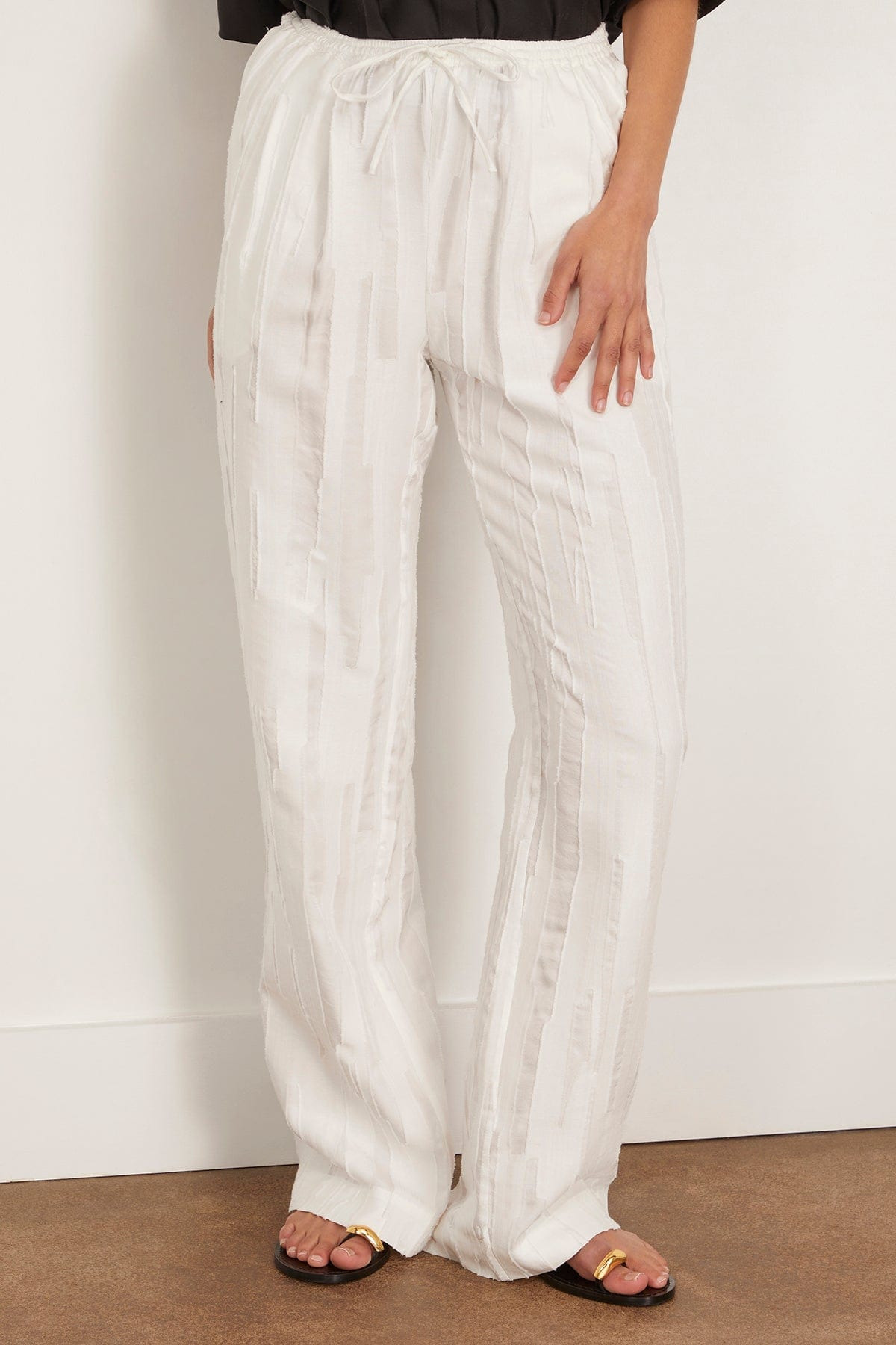 Soler Elastic Waistband Pant in Ivory - 4