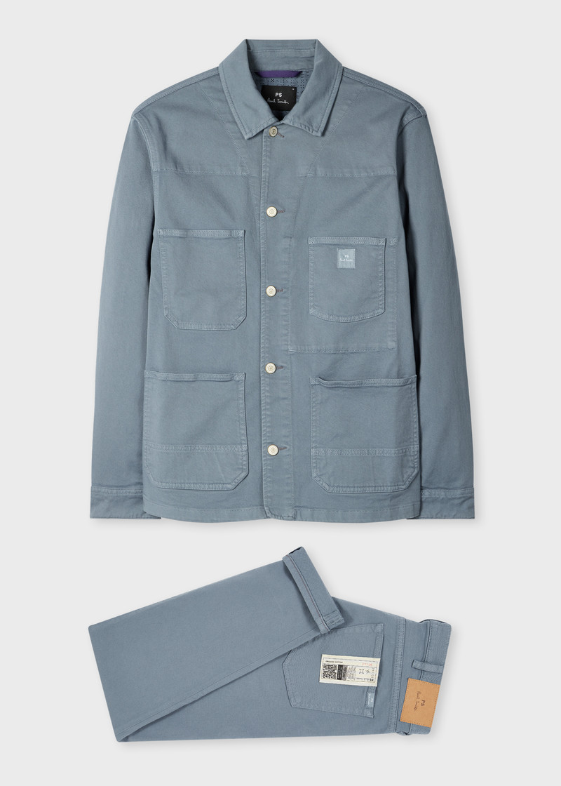 Powder Blue Garment-Dyed Denim Work Jacket & Jean Co-ord 1