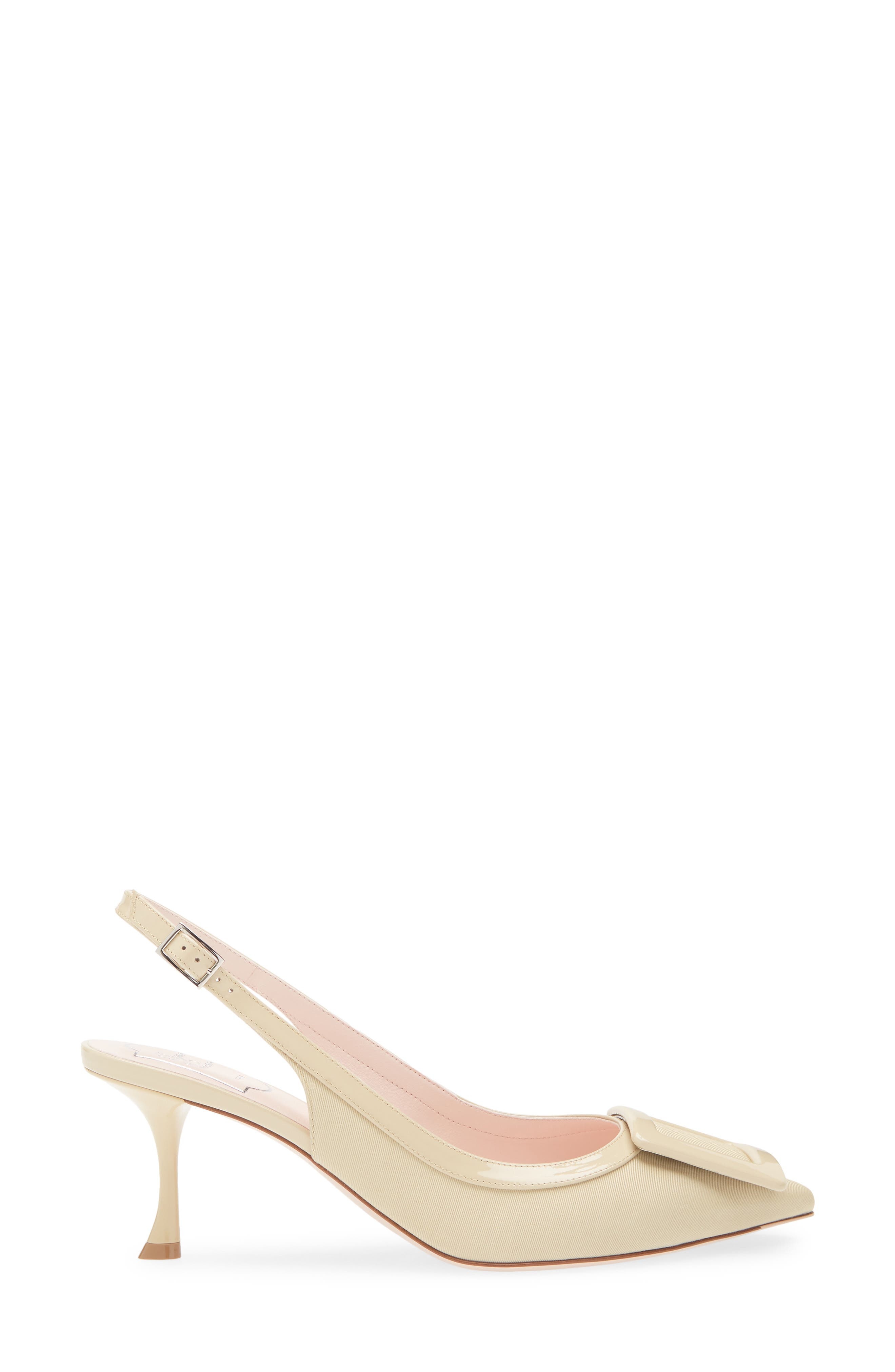 Roger Vivier Viv in the City Pointed Toe Slingback Pump in Beige at Nordstrom - 3