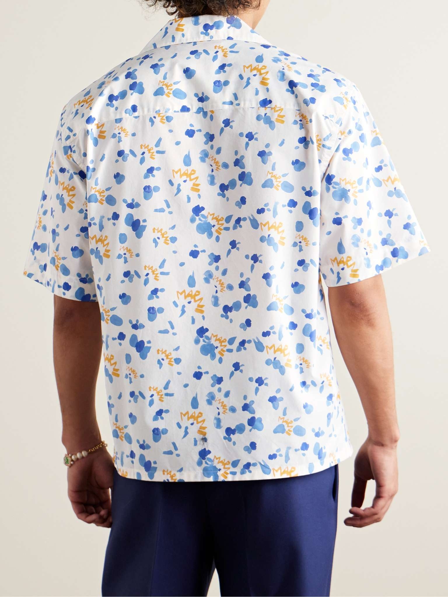 Convertible-Collar Printed Cotton-Poplin Shirt - 3