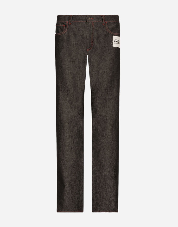 Double-face denim and flannel pants - 1