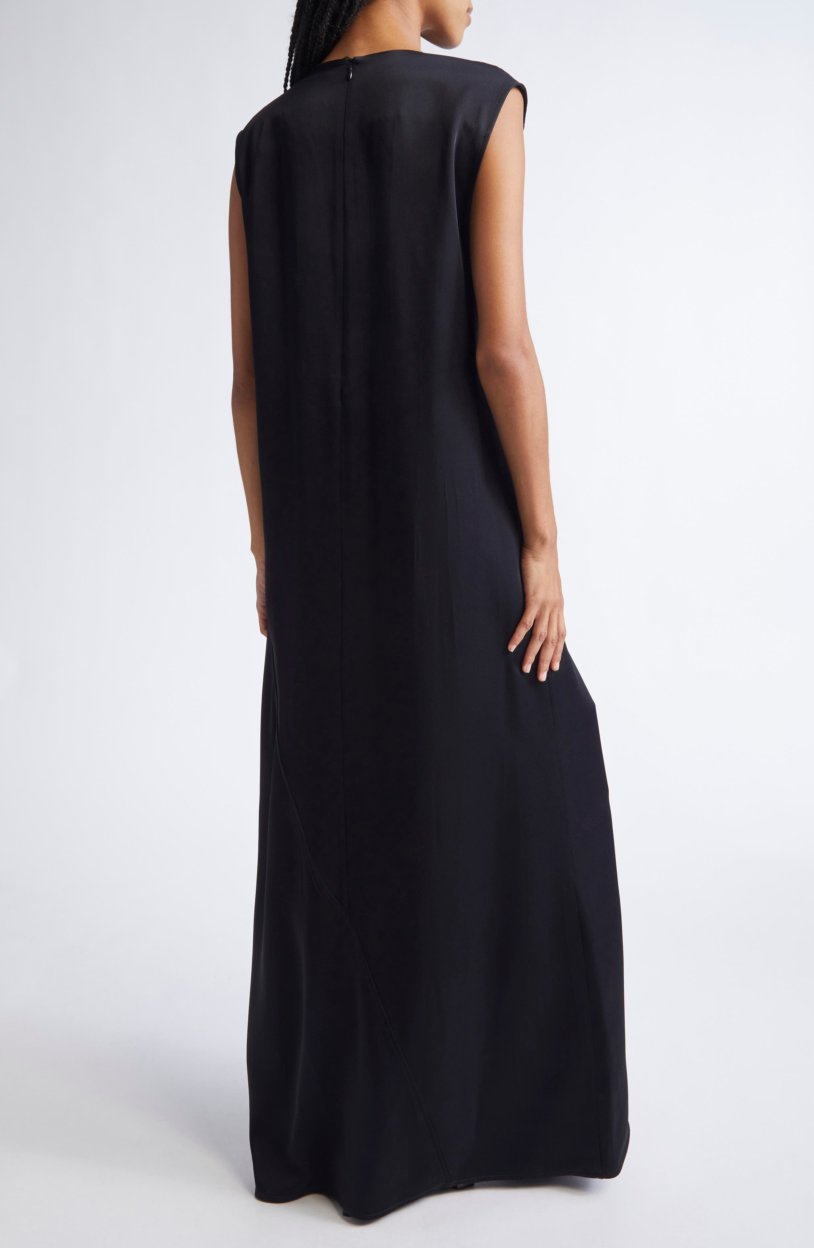 Jil Sander Asymmetric Draped Sleeveless Dress in Black at Nordstrom - 2