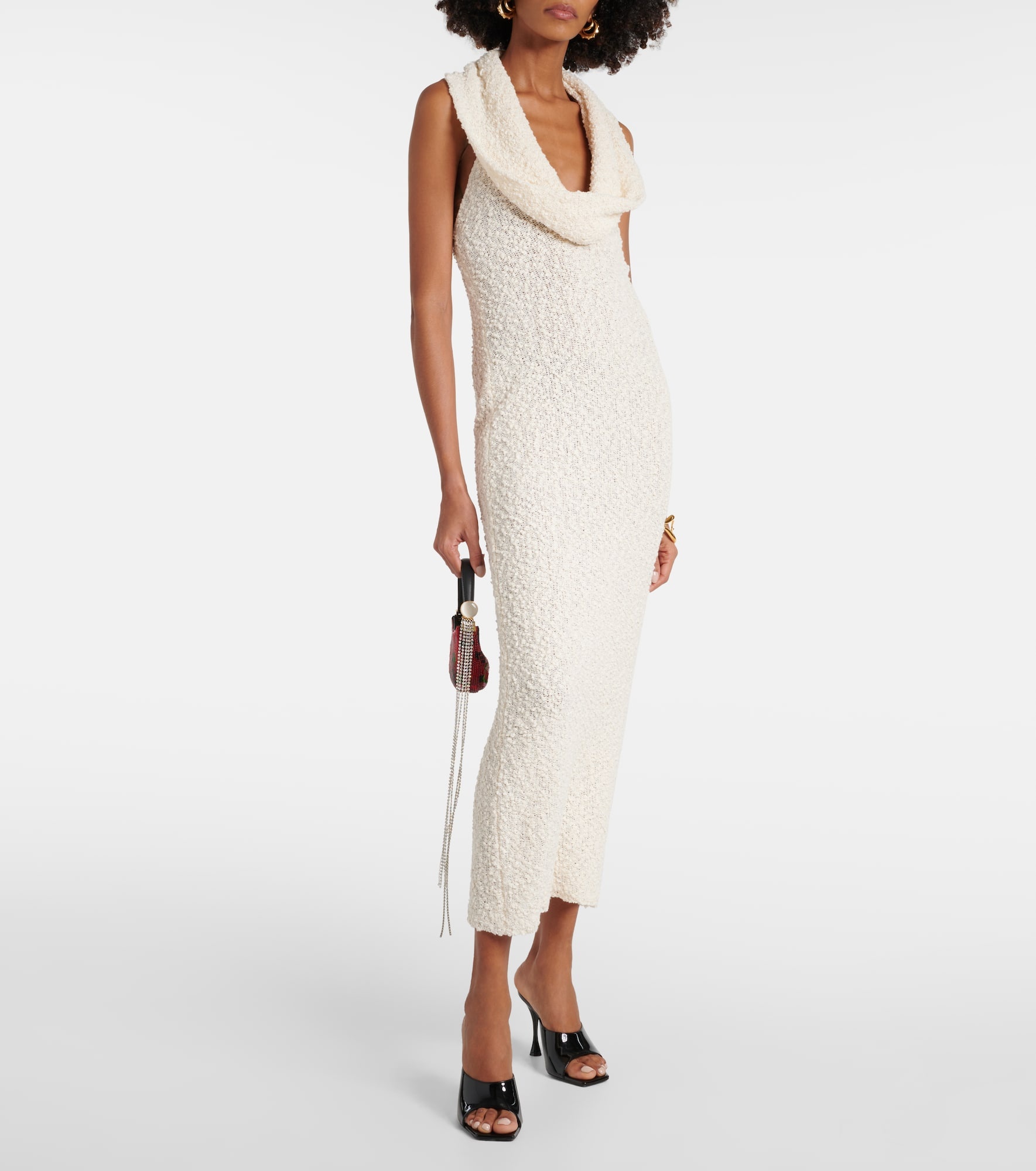 Cotton-blend bouclé midi dress - 2