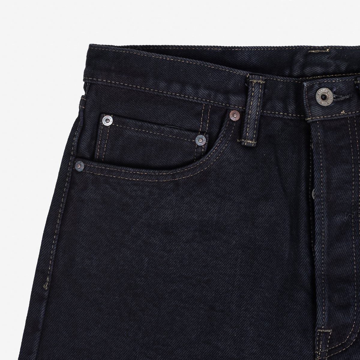 IH-1955S-OD 21oz Selvedge Denim "1955" Straight Cut Jeans - Indigo Overdyed Black - 6