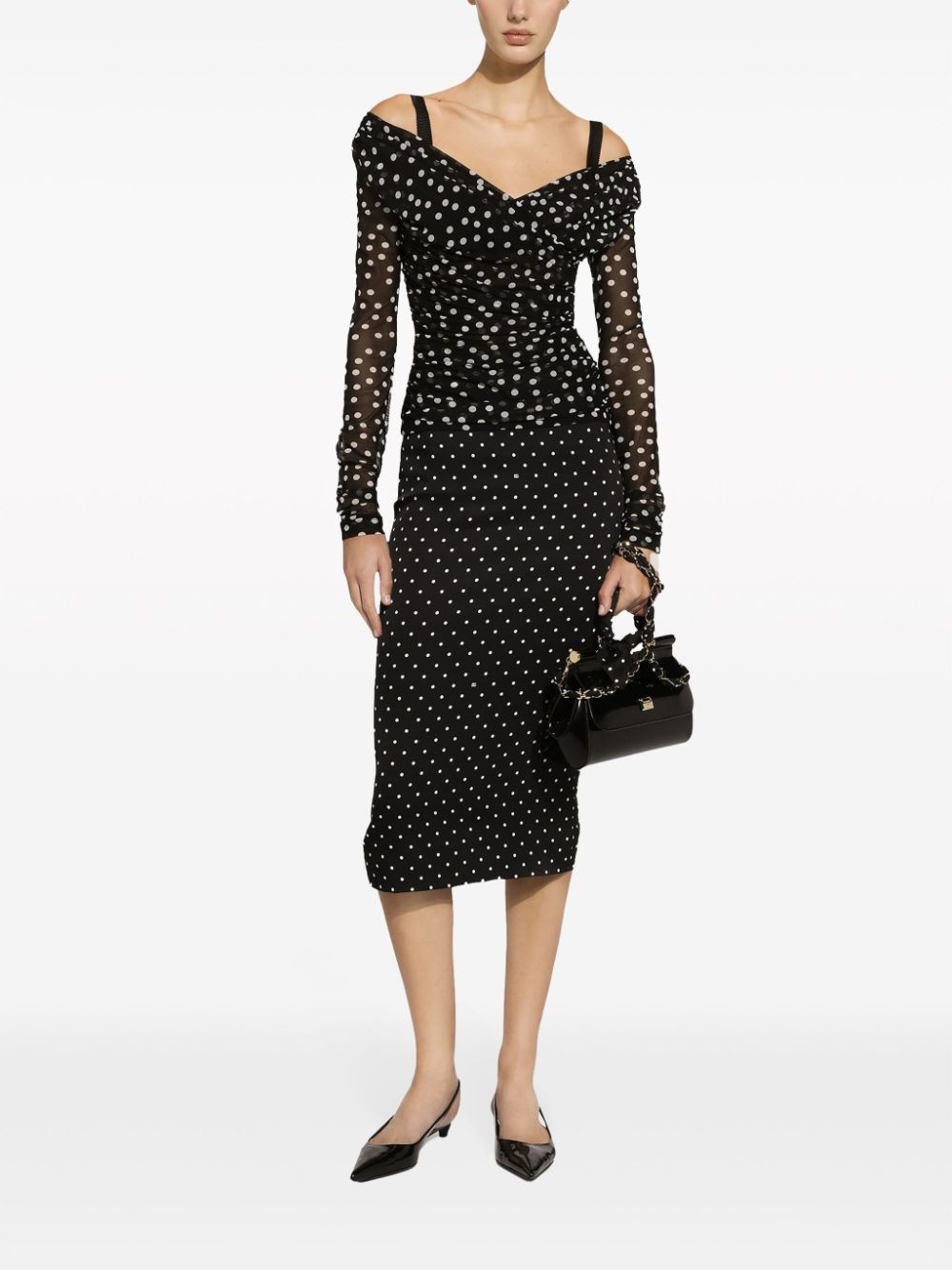 polka-dot pencil skirt - 2