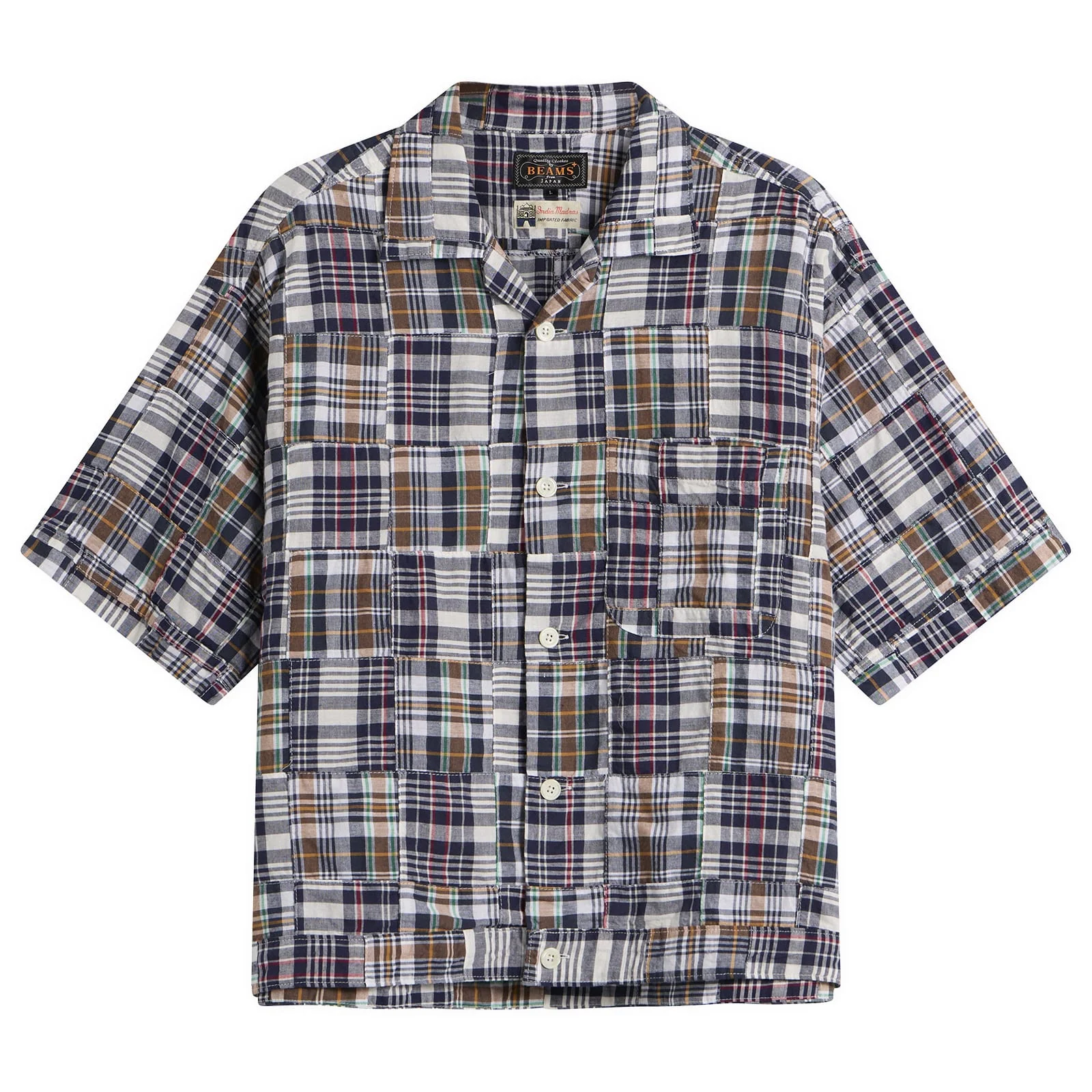 Beams Plus Patchwork Madras Cabana Shirt - 1