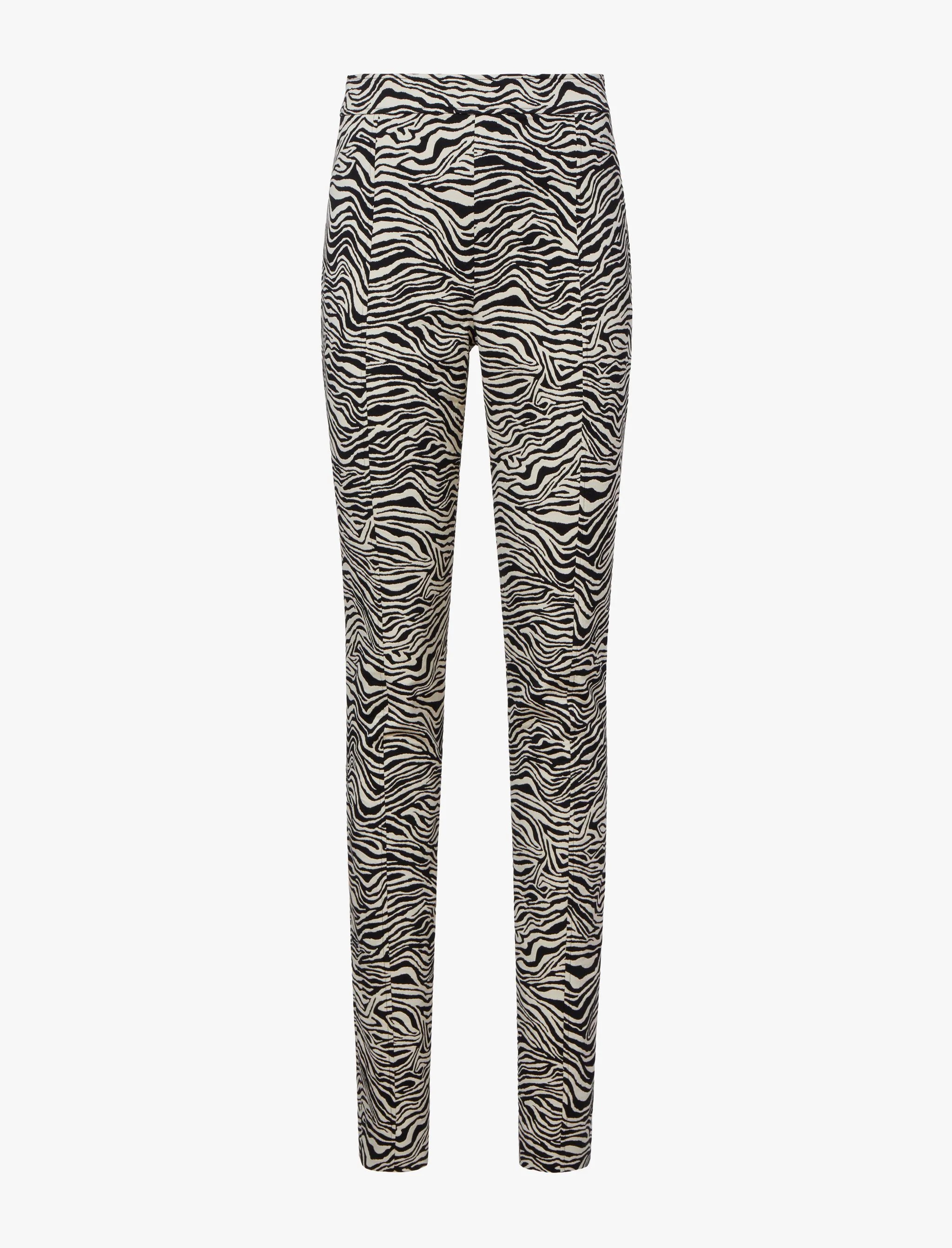 Stretch Zebra Jacquard Pants - 1
